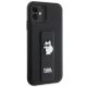 4. Etui Karl Lagerfeld Gripstand Saffiano Choupette Pins na iPhone 11 / Xr - czarne