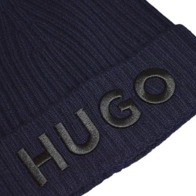 3. Czapka zimowa beanie Hugo Boss wełniana granatowa - 50495778-410