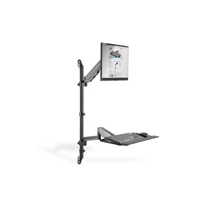 40. Ramię naścienne pojedyncze LCD+klawiatura, max.32"max. 8kg, uchylno-obrotowe