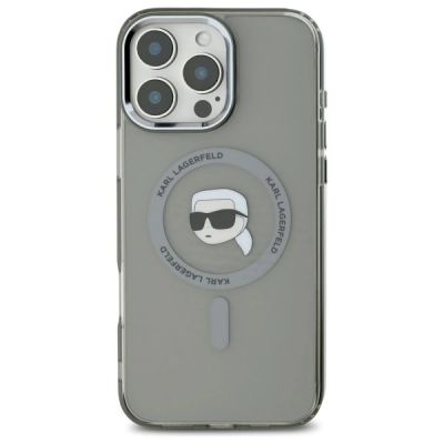 3. Etui Karl Lagerfeld IML Metal Karl Head MagSafe na iPhone 16 Pro Max - czarne