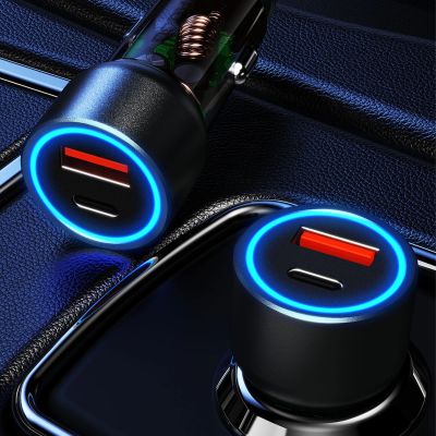 8. Ładowarka samochodowa Dudao R4T 25W USB-A / USB-C - szara