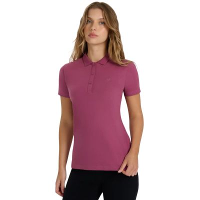 10. Koszulka damska polo 4F F554 burgund 4FWAW25TPTSF554 60S