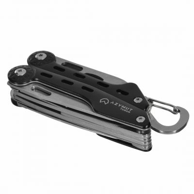 3. Multitool AZYMUT Turon - 10 narzędzi + karabińczyk +kabura do pasa (H-P224108)