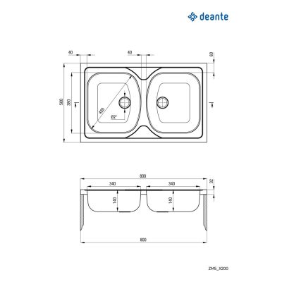 2. Deante Tango ZM50200 zlewozmywak stalowy 80x50 cm