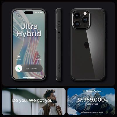 6. Etui Spigen Crystal Hybrid na iPhone 15 Pro - czarne