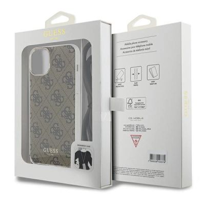 7. Etui Guess Crossbody Cord 4G Print na iPhone 15 / 14 / 13 - brązowe