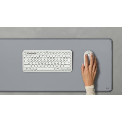 9. Logitech 920-012204 klawiatura Dołączona myszka Uniwersalne RF Wireless + Bluetooth QWERTZ Niemiecki Biały