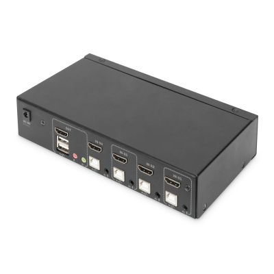4. Przełącznik KVM, 4-portowy, pojedynczy wyświetlacz, 4K, HDMI