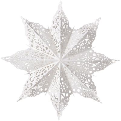 7. DEKORACJA PAPIEROWA PŁATEK ŚNIEGU ŚR. 64 CM BIAŁY DELUXE