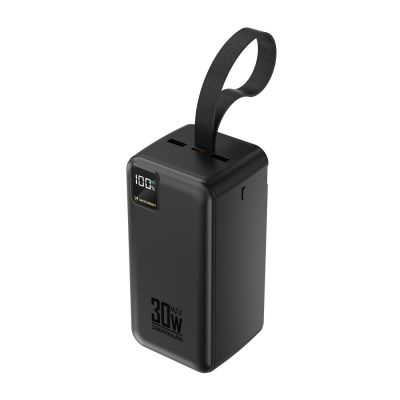 Powerbank Wozinsky W8-B 50000mAh 30W 2xUSB-A i 2xUSB-C i USB micro z latarką - czarny