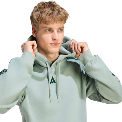 4. Bluza męska adidas Essentials 3-Stripes Fleece Hoodie jasnozielona KY4172
