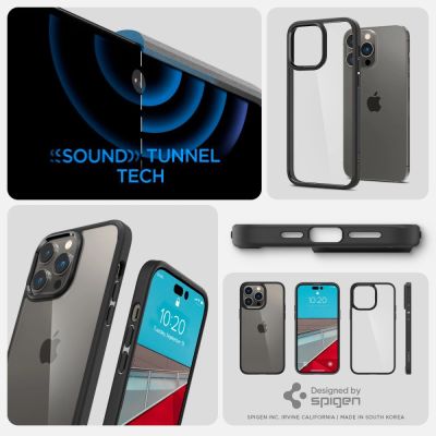 11. Etui Spigen Ultra Hybrid na iPhone 14 Pro - czarny mat