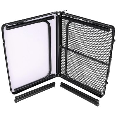 14. STOLIK TURYSTYCZNY SKŁADANY KEMPINGOWY 90X60X36-68CM SIATKA STALOWA DREWNO