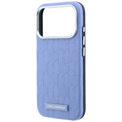 6. Etui Karl Lagerfeld Grained Mono Resin Logo MagSafe na iPhone 17 Pro Max / 18 Pro Max - jasnoniebieskie