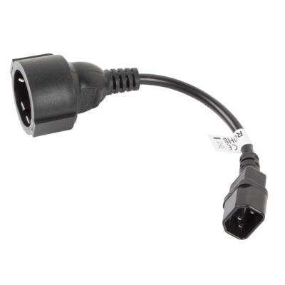 3. LANBERG PRZEDŁUŻACZ KABLA ZASILAJĄCEGO IEC 320 C14 -> SCHUKO(F), 20CM