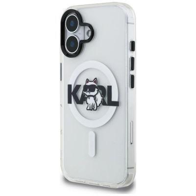 2. Etui Karl Lagerfeld IML Choupette Sketch Logo MagSafe na iPhone 17 - przezroczyste