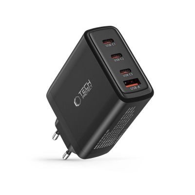 6. Ładowarka Tech-Protect NC100W-GAN sieciowa GaN 3x USB-C PD 100W / USB-A QC 3.0 - czarna