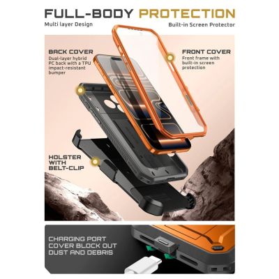 6. Etui Supcase Unicorn Beetle Pro na iPhone 17 Pro Max - pomarańczowe