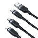 4. Kabel Joyroom S-A18 3w1 3,5A USB-A - Lightning+USB-C+MicroUSB 1,2m - czarny