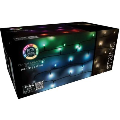 2. LAMPKI CHOINKOWE ŁAŃCUCH ŚWIETLNY 198 LED RGBW Z PILOTEM