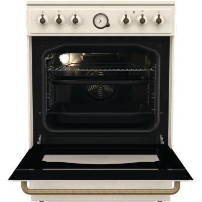 4. Kuchnia elektryczna GORENJE GECS6B70CLI Retro 60 cm | ExtraSteam | AirFry | FrozenBake | kremowy