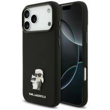 Etui Karl Lagerfeld Silicone Karl&Choupette Metal Pin iPhone 18 Pro Max / 17 Pro Max - czarne