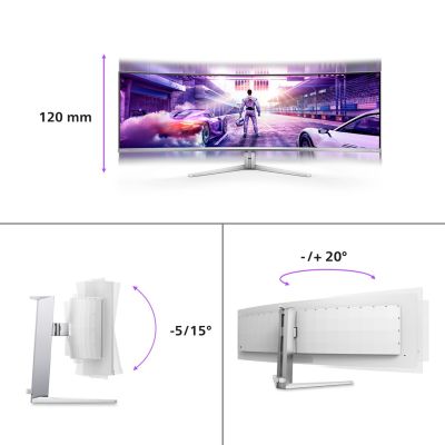 112. Philips Evnia 8000 49M2C8900/00 monitor komputerowy 124,2 cm (48.9") 5120 x 1440 px Dual QHD QDOLED Biały