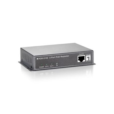 LevelOne POR-0102 2-portowy wzmacniacz PoE - Repeater - 2 porty - 10Base-T, 100Base-TX, 1000Base-T - Zewnętrzne - do 100 m