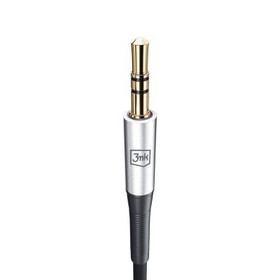 8. Kabel 3mk AUX minijack 3.5 mm / USB-C - srebrny