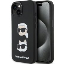 Etui Karl Lagerfeld Silicone Karl&Choupette Head na iPhone 15 Plus / 14 Plus - czarne