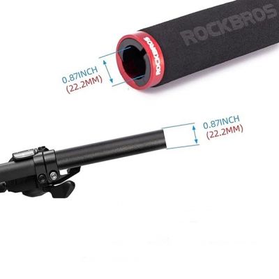 3. Uchwyty rowerowe Rockbros BT1001BKRD z gąbki na kierownicę - czarno-czerwone