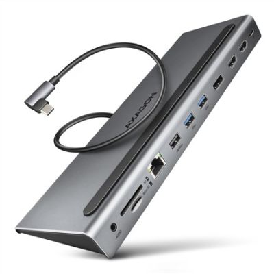 15. Axagon HMC-4KX3 stacja dokująca Przewodowa USB 3.2 Gen 1 (3.1 Gen 1) Type-C Szary