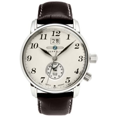 Zegarek Męski ZEPPELIN LZ127 Graf Zeppelin Dual Time 7644-5 + BOX