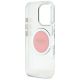 7. Etui Guess IML Metal Colored Circle Classic Logo MagSafe na iPhone 16 Pro Max - różowe