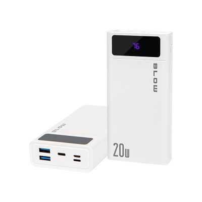 BLOW POWER BANK 20000MAH QC+PD 20W + LIGHTNING BIAŁY PB20E