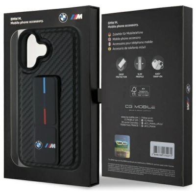 8. Etui BMW M Grip Stand Smooth and Carbon na iPhone 16 - czarne