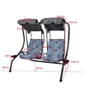 3. HUŚTAWKA OGRODOWO BALKONOWA SONIC 2 OSOBOWA MOZAIKA