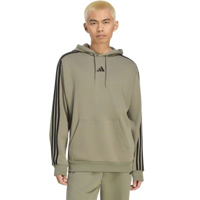 Bluza męska adidas Essentials 3-Stripes French Terry Hoodie oliwkowa KY4204