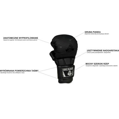 19. Rękawice MMAsparingowe dla kobiet S - Black Master - Valor Series | DBX Bushido