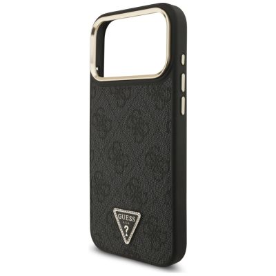 6. Etui Guess 4G Triangle Logo MagSafe na iPhone 17 Pro Max - czarno-złote