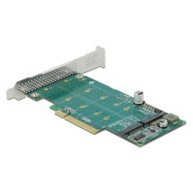 Delock PCI Express x8 Card 2 x internal NVMe M.2 Key M - Bifurcation - storage controller - M.2 NVMe Card - PCIe 4.0 x8