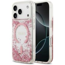 Etui Guess Resin Bottom Glitter MagSafe na iPhone 18 Pro Max / 17 Pro Max - różowe