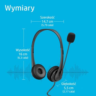 6. Słuchawki z mikrofonem HP Stereo USB Headset G2 przewodowe czarne 428H5AA