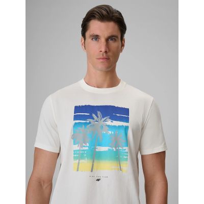3. T-shirt regular z nadrukiem męski 4F 4FRSS26TTSHM4291-11S