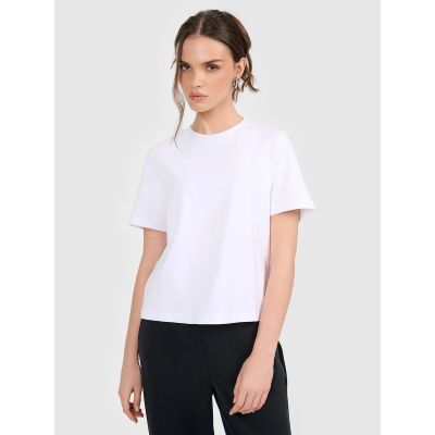 T-shirt regular gładki damski 4F 4FRAW25TTSHF3625-10S