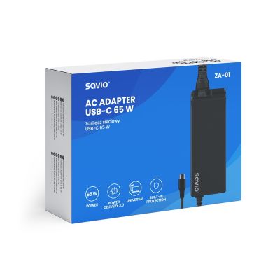 4. SAVIO ZASILACZ SIECIOWY USB-C 65W ZA-01