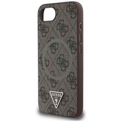 6. Etui Guess 4G Ring Triangle Logo MagSafe na iPhone 16e - brązowe