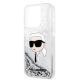 6. Etui Karl Lagerfeld Glitter Karl's Head na iPhone 14 Pro - srebrne