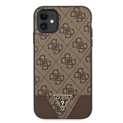 5. Etui Guess 4G Triangle Collection na iPhone 11 6,1" / Xr 6,1" - brązowe