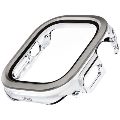 3. Etui ze szkłem hartowanym UNIQ Voute na Apple Watch Ultra 49 mm - srebrne